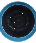 Top view of Dope Glazed Brushed Plastic Planter Set For Indoor And Outdoor Use Large 15 Inch Dark Blue Ceramic Look Pack Of 2