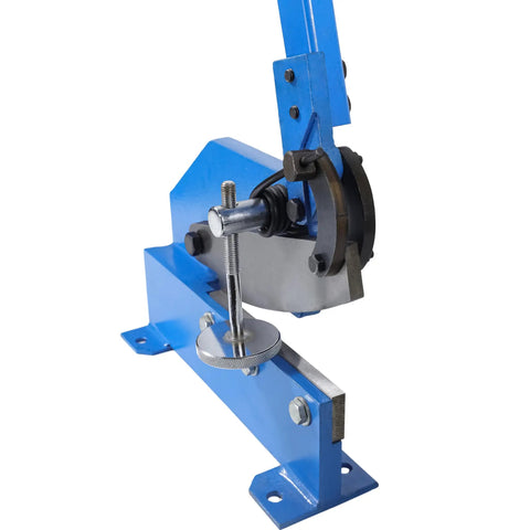 Bench Mounted Manual Sheet Metal Shear 8 Inch Multi Purpose Steel Shear For 3/16 Inch Metal Plates And 1/2 Inch Rods Durable Cast Iron Body With Polished Blade For Precise Cuts