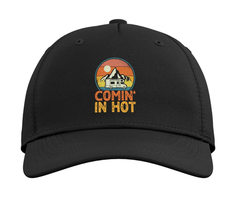 Coming In Hot Funny Camper Hat For Men And Women Adjustable Printed Baseball Cap One Size Fits Most Unisex Black Canvas