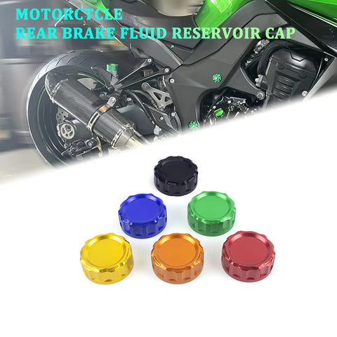 Colored Rear Brake Fluid Reservoir Cap With CNC Aluminum Alloy Body Dope Look Oil Caps for Motorcycles