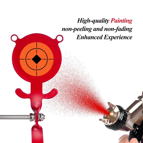 Spinning Steel Target Set For Practice And Competition Featuring Bear Bird And Rooster Designs Clear Bullseye Hit Area For Air Guns