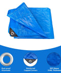 8x10 Ft Tarp Pack Of 4 Ultra Durable 5 Mil Waterproof Poly Tarps with reinforced edges and 20 inch grommets in folded view
