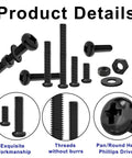 All In One 900 Piece Round Head Screws Kit M2 M2.5 M3 Bolts Nuts And Washers Phillips Drive Pan Head Machine Screws Carbon Steel