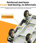 Foldable Platform Truck Push Dolly Heavy Duty 2000 Lb Capacity With Brake showing reinforced steel beam design and swivel wheels.