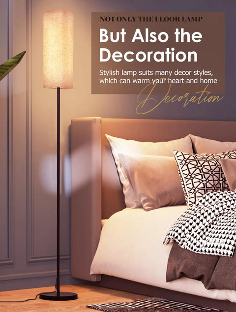 Modern Floor Lamp With Remote Control For Bedroom Living Room Office 4 Color Temperature Stepless Dimmer LED Light Bar
