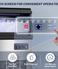 LCD screen display on Nugget Ice Maker Machine With 100 Lbs Per Day Output, Stainless Steel Under Counter Ice Machine