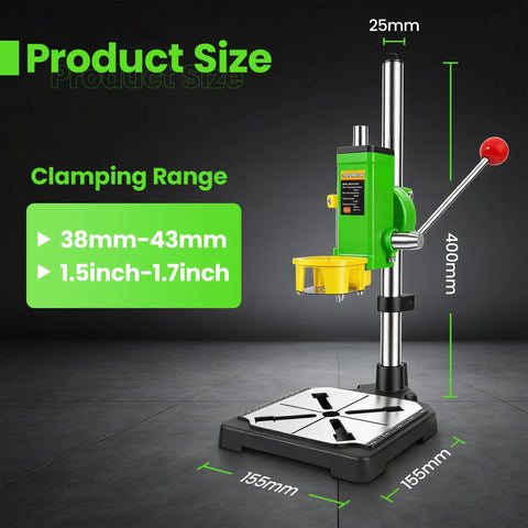Upgrade Floor Drill Press Rotary Tool Stand With 90 Degree Rotating Table Fixed Frame Clamp dimensions and clamping range