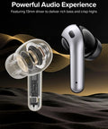 True Wireless Bluetooth Earbuds With 60 Hours Of All Day Juice And Dual Led Power Display Featuring IPX5 Waterproof Rating Portable Wireless Charging Case Built In Microphone For Phone Laptop And Gym Workouts Total Game Changer showing internal components and sleek design.