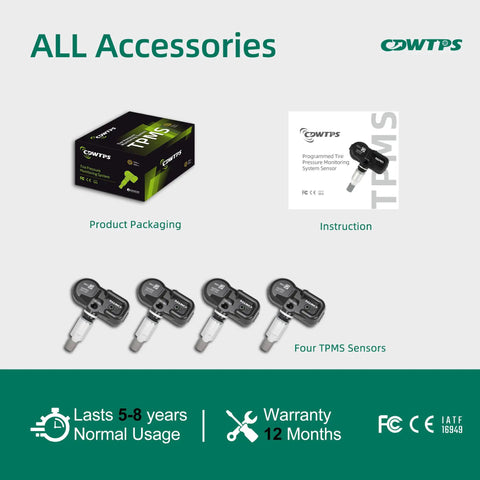 TPMS Tire Pressure Monitor Sensor Four Pack Plug And Play Direct Fit Replacement For Toyota Lexus Scion Cars packaging and sensors