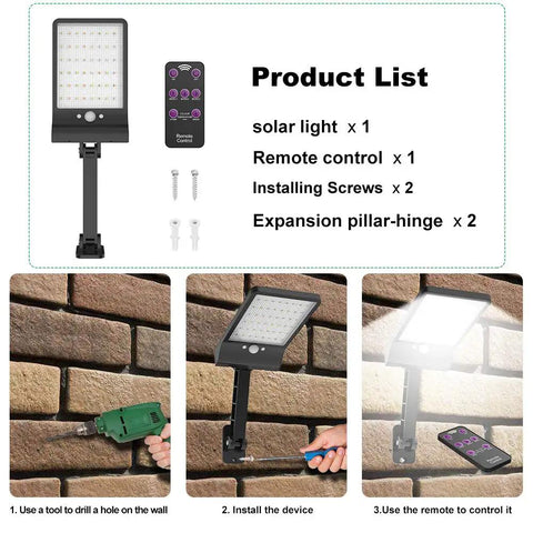 Beef Up Your Outdoor Space With Remote Solar Lights Color Temperature Adjustable From 2700K To 6000K installation steps