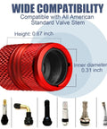 Premium Anodized Alloy Tire Valve Stem Caps 4 Pack Anti Corrosion Universal Fit For Car SUV Bike Red Durable Metal Air Valve Covers