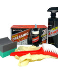 All In One Tire Shine And Cleaner Kit With 16 Ounce Spray For Long Lasting Gloss And Weatherproof Finish, tool set visible