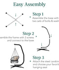 Assembly steps for Rugged Metal Hanging Hammock C Stand For Chair Stand Only With Weather Resistant Powder Coated Steel Wide 4 Leg Offset Base
