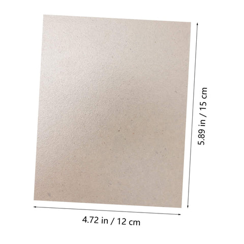 Single sheet from 12 Piece Mica Sheet Waveguide Covers For Microwave Oven With High Temperature Heat Resistant Insulation And Oil Proof Surface Built Tough For Everyday Kitchen Use showing dimensions