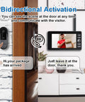 Wireless Video Doorbell With No Subscription No WiFi No App Needed 1080P HD Video 4.3 Inch Screen installed on wall
