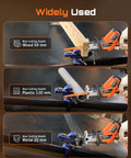 Beast Of A Cordless Reciprocating Saw With 8 Blades, Dual 4000mAh Batteries cutting wood, PVC, and metal at variable speeds.