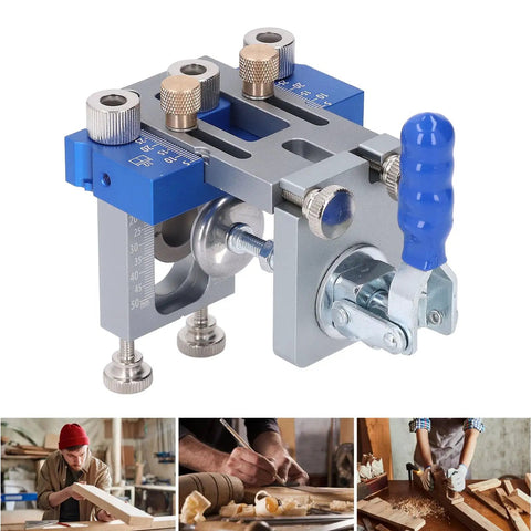 Self Centering Dowel Jig Kit With Adjustable Drill Guide And Six Heavy Duty Bushings Plus Three Carbide Bits, metal, 5-30 mm size