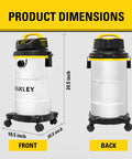 Dimensions of Beast Mode Suction 4 Peak HP Shop Vacuum Wet Dry 5 Gallon With Stainless Steel Drum 85 CFM Power