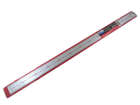 600 Mm Rigid Pro Grade Machinist Ruler With Zero Glare Satin Chrome Finish Hardened And Tempered Stainless Steel Precision Photo Etched Point Five Mm And Mm Markings Corrosion Resistant Tool For Accurate Measurements