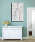 Dope City Map Canvas Wall Art Print Premium Quality Cityscape Scenery Landscape Decor For Living Room featuring framed DNA art
