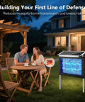 Solar Bug Zapper Outdoor Cordless Mosquito Killer Lamp With 10W Solar Panel And 4500V Shock Grid installed on a lawn