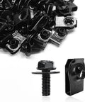 50 Piece M6-1.0 Body Bolts U Nuts Kit With Hex Head Screws And Extruded U Nuts Universal Push Pull Auto Body Retainers