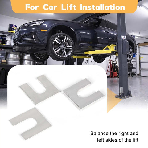 Rock Solid Sixty Piece Auto Lift Leveling Shims Kit For Two And Four Post Vehicle Hoists T6061 aluminum shims for lift balance.