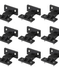 No Sweat Quick Install Furniture Panel Connectors For Cabinets And Wardrobes With Easy Push On Hardware and Rock Solid Right Angle Corner Braces In A 10 Pack Bundle showing ten heavy duty nylon brackets.