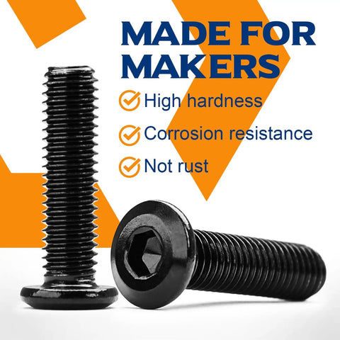 M6 X 100mm Flat Head Hex Socket Cap Screws Heavy Duty Stainless Steel 304 Black Oxide Countersunk furniture bolts shown from the side.