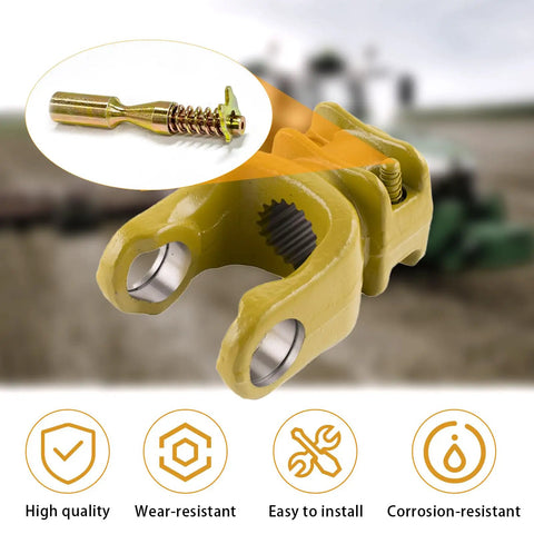 2 Pack Quick Release PTO Pin Yoke Heavy Duty Coupler for Tractors Spring Loaded Drive Shaft Adapter