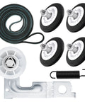 Beefed Up Replacement Dryer Roller Kit For Front Load Dryers With Drum Rollers And Idler Pulleys Plus Belt Includes All Hardware