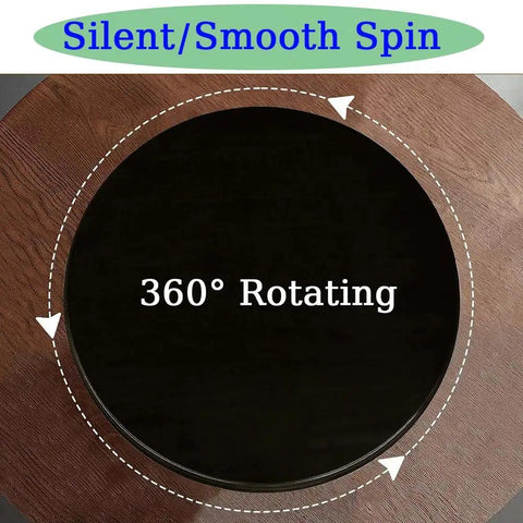 Smooth Rotating Wood Lazy Susan Turntable Serving Tray for Gatherings and Dinners, showing 360° rotating surface and smooth operation.