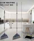 Heavy Duty Broom And Dustpan Set With Extended Handle For Fast Outdoor Cleanup Built Tough to handle dry leaves and debris.