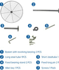 28 Inch Chrome Corner Cabinet Lazy Susan Full Circle Rotating Rack parts layout.