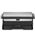 Cuisinart Griddler Indoor Grill And Panini Press With Removable Nonstick Plates, stainless steel top view, compact design for easy storage.