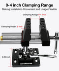 360 Degree Rotating Bench Vise With Quick Release Ratchet Wrench For Woodworking And Metalworking, 4 Inch workbench view