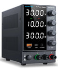 Pro Grade DC Bench Power Supply 0 To 30V 0 To 10A with coarse and fine encoder knobs, USB Type C, and four-digit display
