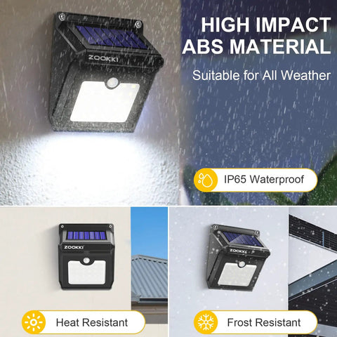 Solar Outdoor Motion Sensor Lights 120 Degree Wide Illumination IP65 Waterproof Wireless Security Lighting durable ABS material