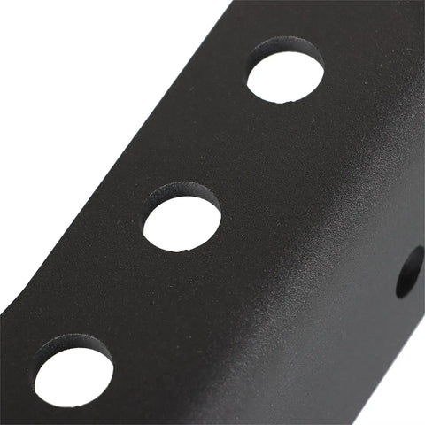Close-up of heavy duty rear bed channel stiffeners for 2005 to 2021 Toyota Tacoma with mounting holes.