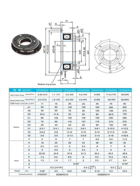 24V 25W Electromagnetic Brake Industrial Grade With Low Latency Fast Response Compact Design Easy Installation diagram