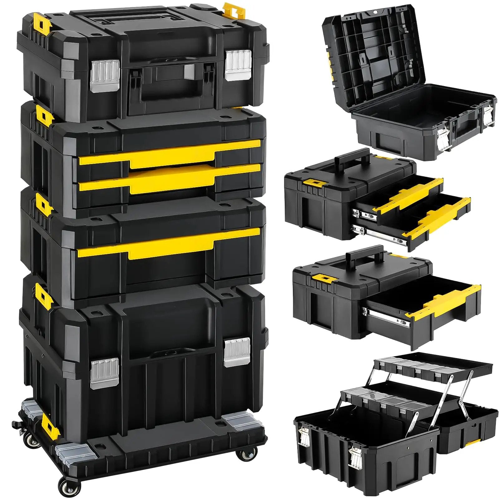 Rolling Tool Box Modular Organizer, Heavy-Duty Storage