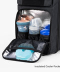 Insulated cooler pocket of Everyday Tactical Diaper Bag Backpack For Dads With Changing Mat Stroller Straps Built In Magnetic Wipes Pocket
