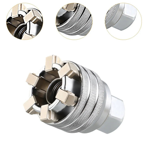 Adjustable Socket Wrench Tool For 10 To 19mm Bolts And Nuts With Multi Function Sleeve Heavy Duty Universal Steel Design