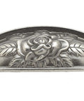 Provence Collection Center To Center 3.75 Inch Pewter Traditional Cabinet And Drawer Pull Handle with floral detail, 4.5 inch length