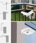 Solar Powered Gutter Lights Outdoor Waterproof Dusk To Dawn 25 LED Deck Fence Wall Stair Step Yard Pathway Lighting 2 Pack mounted example showing installation on railing and wall with diagrams.