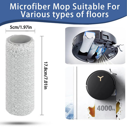 XVXUOU replacement kit for Ecovacs Deebot X8 Pro; microfiber mop roller, dust bin, filter, front wheel, side brush.