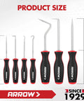 7 Piece Hook And Pick Set With Long And Mini Precision Picks 4 Small Hooks And 3 Large Hooks Carbon Steel Tools Includes Grab And Go Storage Bag For Easy Transport And Quick Access. product size image showing 3 to 4.3 inch picks