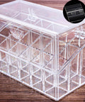Clear box with 12 Pack Acrylic Clear Self Adhesive Small Hinges 35x30mm Piano Style Hinges shown installed on top lid.