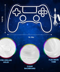 Neon Game Controller LED Sign For Gaming Room Decor, USB powered, clear design, pre-drilled holes, flex neon tube, 16.14 x 10.47 inches