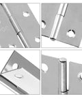 Close-up of 10 Pack 1 Inch Stainless Steel Butt Hinges With 42 Mounting Screws For Cabinets Doors And Small Boxes Durable Rectangle Hinge Set